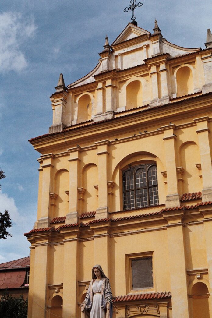 Statue in front of a Church